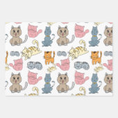 Niedliche und lustige Katzen und Kätzchen Geschenkpapier Set (Vorderseite)