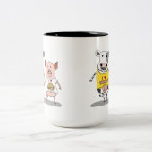 Niedliche und lustige Kuh-und Schwein-Freunde Zweifarbige Tasse (Mittel)