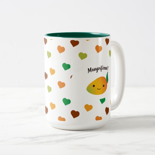 Niedliche und lustige Mangoificent Mango Zweifarbige Tasse (VorderseiteRechts)