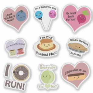 Niedliche und lustige Nahrungsmittelwortspiele Aufkleber