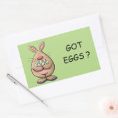 niedliche und lustige Osterhasen mit Eiern Cartoon Rechteckiger Aufkleber (Umschlag)