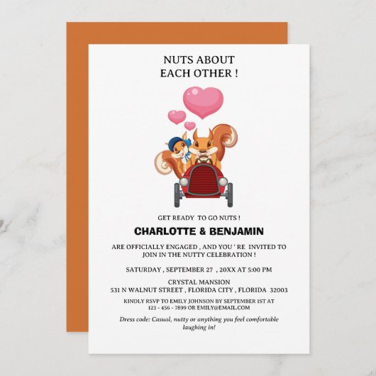 Niedliche und lustige Partnerin Einladung (Vorne/Hinten)