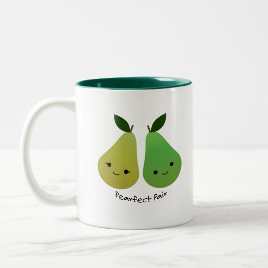 Niedliche und lustige Pearfect Pair Birnen Zweifarbige Tasse (Links)