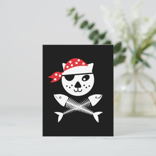 Niedliche und lustige Piratenkatze (Stehend Vorderseite)