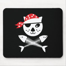 Niedliche und lustige Piratenkatze Mousepad