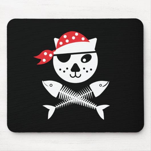 Niedliche und lustige Piratenkatze Mousepad (Vorne)