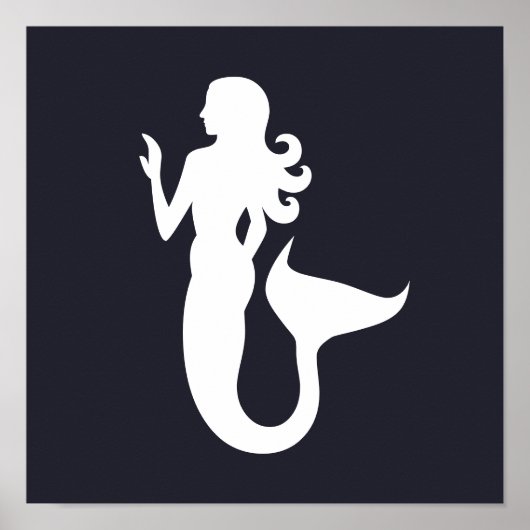 Niedliche und lustige Silhouette eines MERMAID | Poster (Vorne)