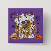 Niedliche und lustige Spooky-böse Katzen Button (Vorderseite)