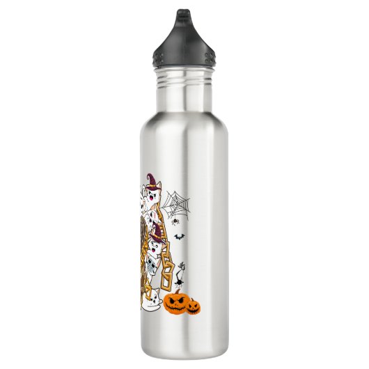 Niedliche und lustige Spooky-böse Katzen Edelstahlflasche (Rechts)