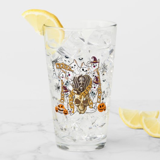 Niedliche und lustige Spooky-böse Katzen Glas (Vorderseite Ice)