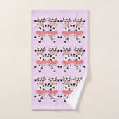 Niedliche und lustige tanzende Kühe Badhandtuch Set (Handtuch)