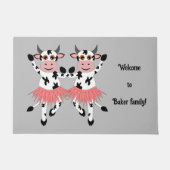 Niedliche und lustige tanzende Kühe Fußmatte (Vorderseite)