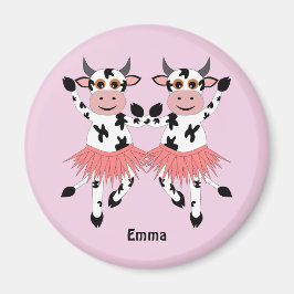 Niedliche und lustige tanzende Kühe Magnet