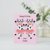 Niedliche und lustige tanzende Kühe Postkarte (Stehend Vorderseite)