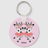 Niedliche und lustige tanzende Kühe Schlüsselanhänger (Vorderseite)