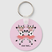 Niedliche und lustige tanzende Kühe Schlüsselanhänger (Rückseite)