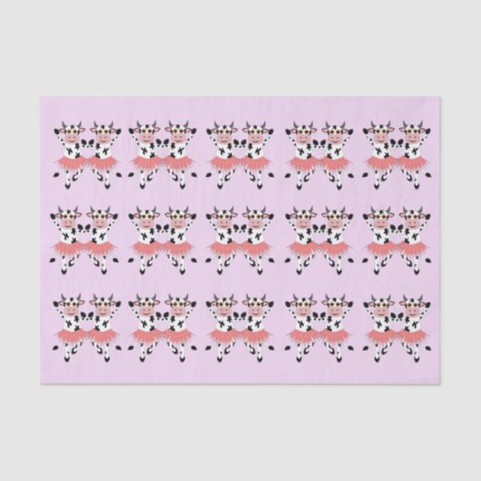 Niedliche und lustige tanzende Kühe Seidenpapier (Vorderseite)