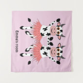 Niedliche und lustige tanzende Kühe Wandteppich (Vorderseite (Horizontal))