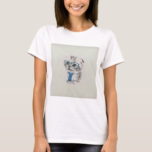 Niedliche und lustige trendige blaue Augen kitten T-Shirt (Vorderseite)