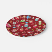 Niedliche und lustige "Weihnachtsdinks" Pappteller (Schrägansicht)