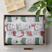 Niedliche und lustige Weihnachtskatze Seidenpapier (Geschenk)