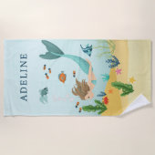 Niedliche und magische Meerjungfrauen Strandtuch (Vorderseite)