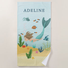 Niedliche und magische Meerjungfrauen Strandtuch