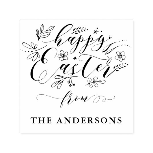 Niedliche und maßgeschneiderte Happy Osterselbstfä Permastempel (Design)