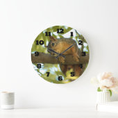 Niedliche und merkwürdige Eichhörnchenfotografie Große Wanduhr (Zuhause)