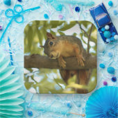 Niedliche und merkwürdige Eichhörnchenfotografie Pappteller (Party)