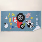 Niedliche und moderne Bauerntragnehmer Kinder Strandtuch (Vorderseite)