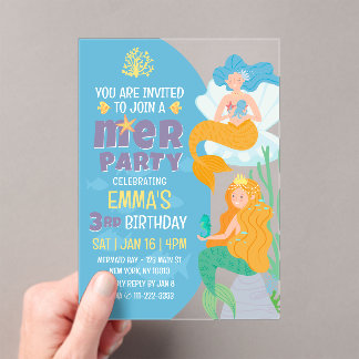 Niedliche und moderne Geburtstagspartei von Meerju Acryleinladungen