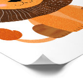 Niedliche und moderne handGezeichnet Löwenkunst Ki Poster (Ecke)