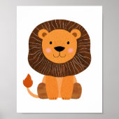Niedliche und moderne handGezeichnet Löwenkunst Ki Poster (Vorne)
