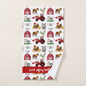 Niedliche und moderne Landtiere Mustertierstall Badhandtuch Set (Handtuch)