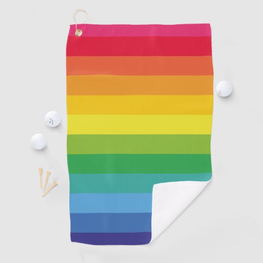 Niedliche und moderne Regenbogenfarben Golfhandtuch (Insitu)