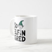 Niedliche und müde Elf - Feiertagsausgabe Kaffeetasse (Vorderseite Links)