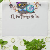 Niedliche und Punny Witch Cat Geschirrtuch (Gefaltet)