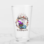 Niedliche und Punny Witch Cat Glas (Vorderseite)