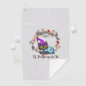 Niedliche und Punny Witch Cat Golfhandtuch (Insitu)