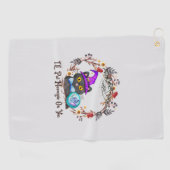 Niedliche und Punny Witch Cat Golfhandtuch (Horizontal)