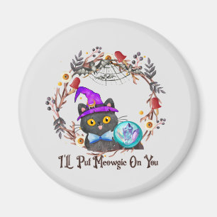 Niedliche und Punny Witch Cat Magnet