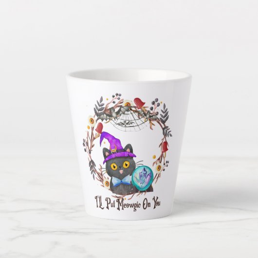 Niedliche und Punny Witch Cat Milchtasse (Vorderseite)
