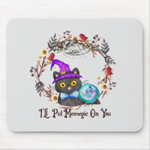 Niedliche und Punny Witch Cat Mousepad
