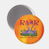 Niedliche und romantische Dinos - Rawr Magnet (Vorderseite/Rückseite)