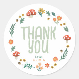 Niedliche und rustikale Babydusche Woodland Gefall Runder Aufkleber