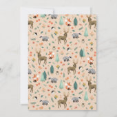 Niedliche und rustikale Girls Forest Woodland Baby Einladung (Rückseite)