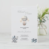 niedliche und schlicht graue Babydusche Einladung (Stehend Vorderseite)