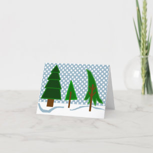 Niedliche und schlichte Evergreens - Snow Holiday  Feiertagskarte