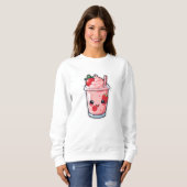 niedliche und schöne Kawaii Erdbeermilch Sweatshirt (Vorne ganz)